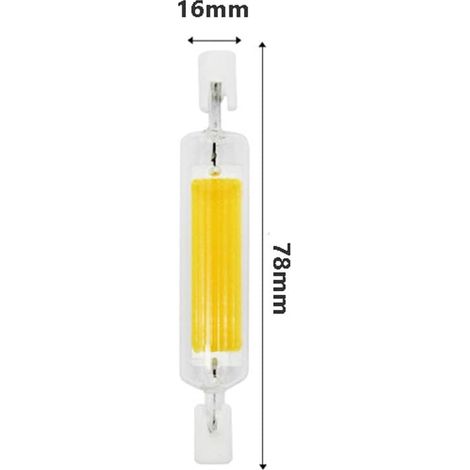 Ampoule LED R7S 78mm 10W, 2PCS R7S LED 78mm, 220v blanc chaud, convient pour la maison, la cuisine, la chambre, le balcon, le bureau, etc. (1/4)