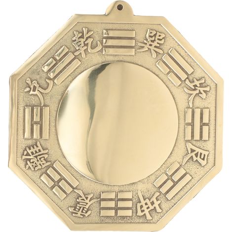 Miroir Bagua en cuivre pur avec design convexe, décoration de porte Feng Shui pour protéger contre l'énergie négative, miroir mural doré de 16 cm pour la maison et le bureau (1/5)