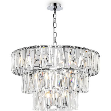 Lampadario Contemporaneo Puntes Metallo Cromo 18 Luci (1/5)