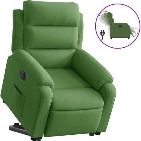 Maison Exclusive - Poltrona Alzapersona Reclinabile Elettrica Verde Chiaro Velluto (1/5)