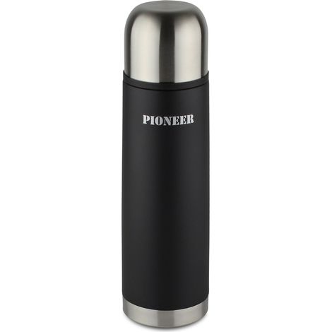 Pioneer Metal Thermos, Acciaio Inossidabile, Black, 500ml / 0.5L (1/4)