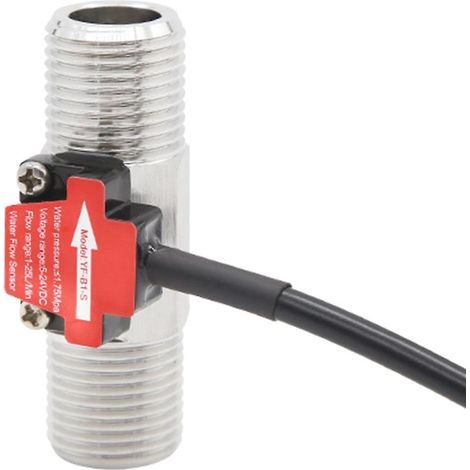 Débitmètre d'eau en acier inoxydable, capteur d'eau à filetage externe, débitmètre de liquide (1/5)