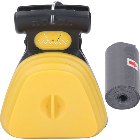 Ramasse-crottes portable pour chien, format de poche, avec sac poubelle jaune-AquaForge