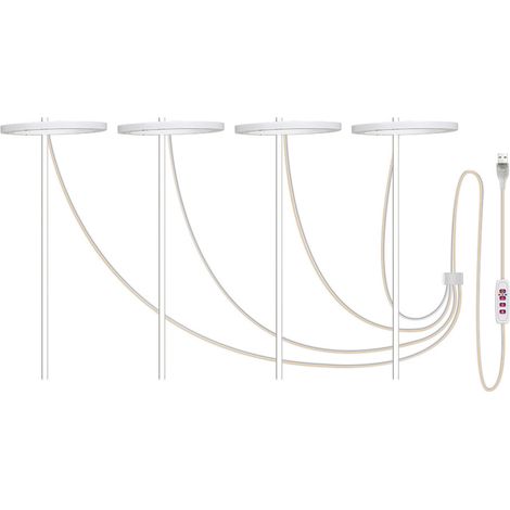 LED-Pflanzenleuchte mit 5 Lichtmodi, 4 Armen, USB-Anschluss, Timer, für Töpfe, Gewächshäuser und Glasabdeckungen, ABS, 9 cm Durchmesser (1/5)