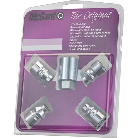 4 ECROUS ANTIVOL SU MCGARD M12X1.5/ 60°/ LONG. 5/32MM/ Ø19MM