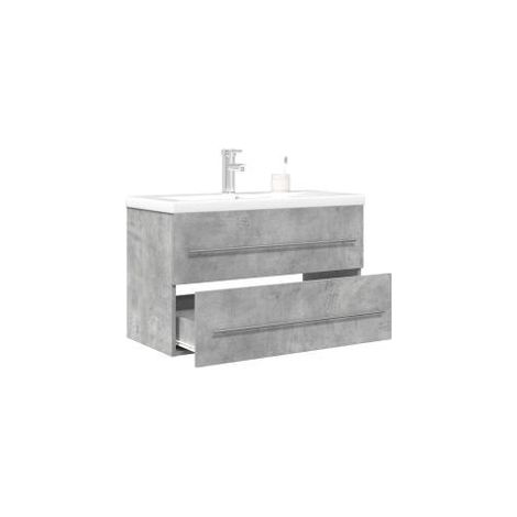Ensemble de meubles de salle de bain 2 pcs gris béton