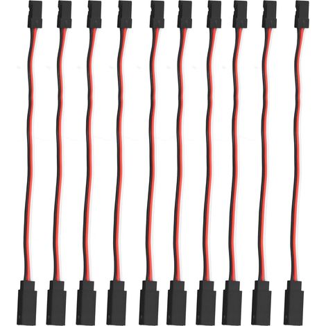 10 câbles prolongateurs servo 3 broches pour voiture RC, fil de connexion mâle-femelle 200 mm, âme en laiton, lot de 10 (1/5)