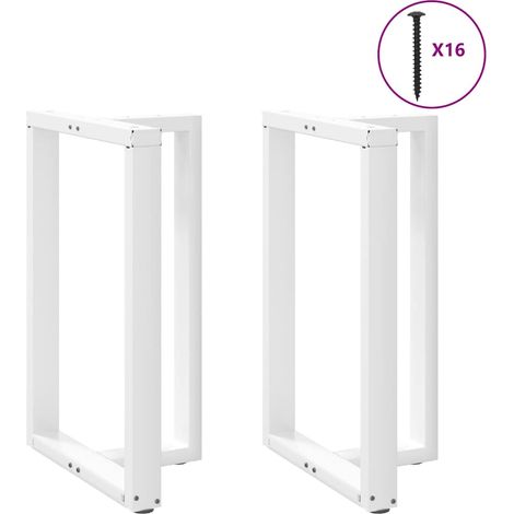 Bartischbeine T-Form 2 Stk. Weiß 60x35x(90-91) cm Stahl