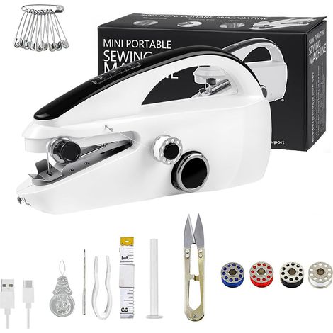 1 Machine à Coudre Manuelle, Double Alimentation, 375 PPM, Kit Couture, Pour Débutants Et Maison