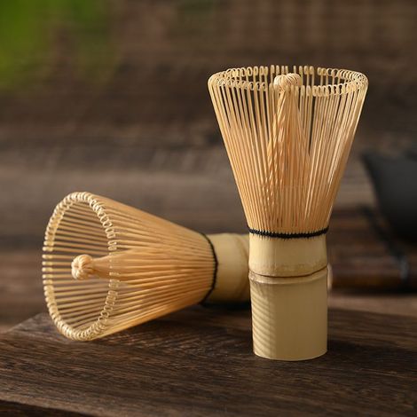 Hochwertiger Matcha-Besen mit Griff aus natürlichem Bambus, traditionelles handgefertigtes Werkzeug für Matcha (1/5)