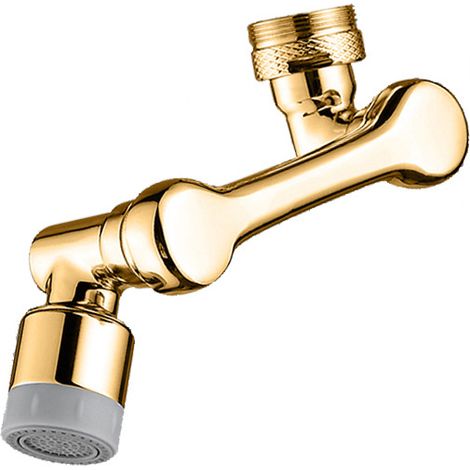 1080 Degrés Aérateur de Robinet, Mousseur robinet cuisine, Filtre économiseur d'eau, Pivotant Mousseur, 2 Modes adaptateur Pour robinets avec diamètre de filetage mâle de 20/22/24mm, or