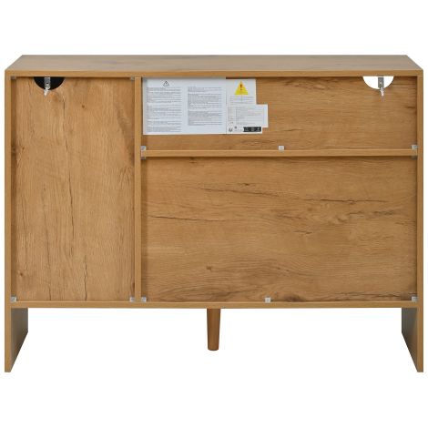 Buffet de rangement en bois avec rotin meuble de cuisine et salon 105 x 40 x 76 cm (1/5)