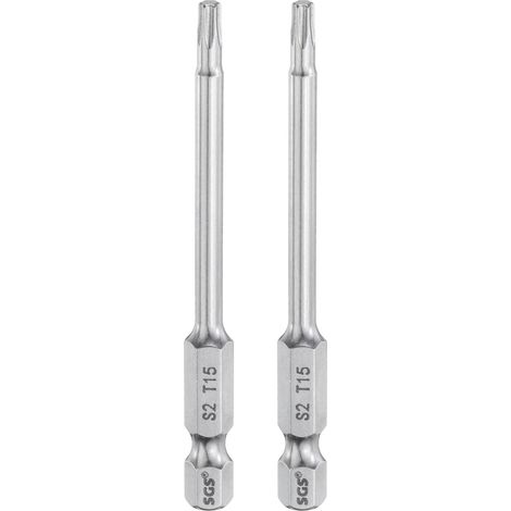 2 Pièces Embout de Tournevis Torx Magnétique, T15 1/4" Hex Tige Longueur 75 mm Embout de Vissage Long Hexagonal en Acier S2 pour Retirer les Vis de Fixation Outils électriques (1/5)