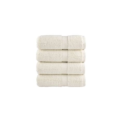 Hochwertige Gästeservietten, 4er-Set, cremeweiß, 30 x 50 cm, 600 g/m² - Crezuo