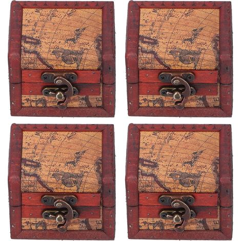 Antique Wooden Box, Small Vintage Storage Case for Jewelry and Cosmetics, Lockable Retro Style (1/5)