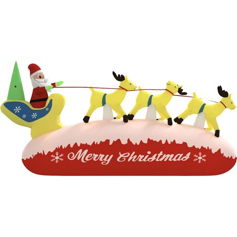 Christmas Inflatable Santa and Reindeer Decoration LED 145 cm vidaXL (1/5)