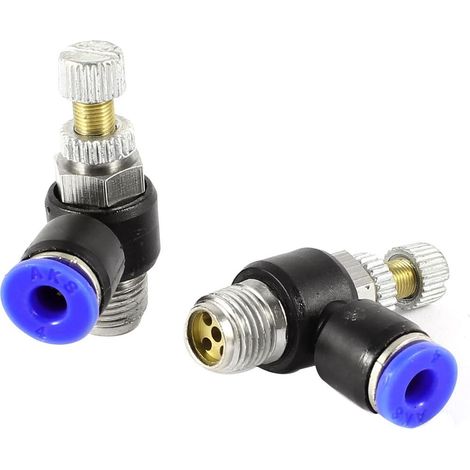 Carte d'approvisionnement 2 Tube de 4 mm Filetage 10 Vanne régulation débit pneumatique SL4-01