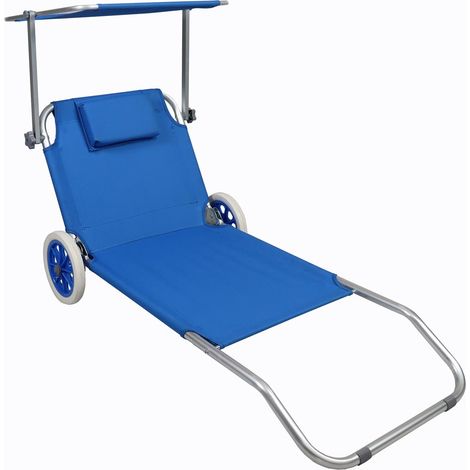 Chaise de chaise longue de soleil roues toit 165x16x65 - VCM (1/5)