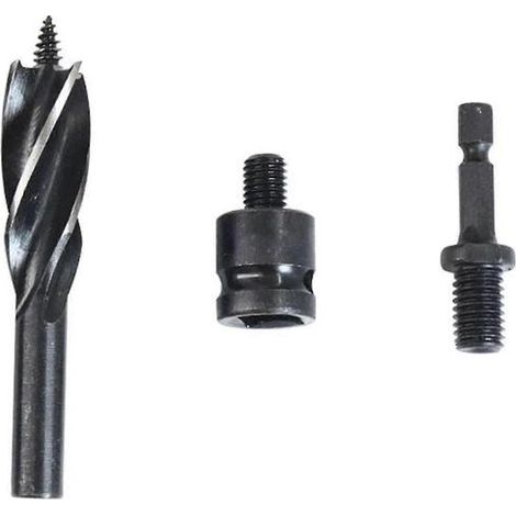 Ensemble de 3 scies cloches de 22 mm avec foret à bois à 4 lames et mèche à spirale allongée Z25227 (1/5)