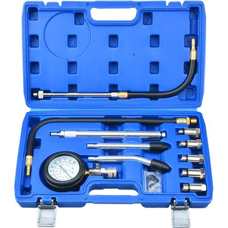 Compresimetro para vehiculos de gasolina (medidor de compresión 0-300psi), 11 piezas