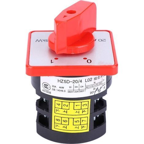 Commutateur Rotatif à Came HZ5 20/4 L02 20A 380V 4KW 6 Bornes pour Conversion Lignes de Contrôle (1/5)