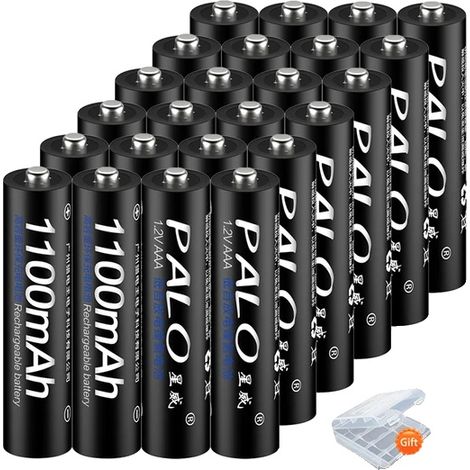 Piles AAA Rechargeables, Capacité 1100mAh, Technologie Ni-MH, 24pcs AAA (1/2)