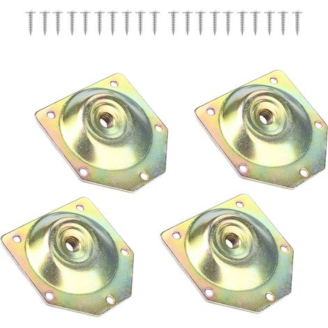 Set of 4 M8 mounting plates for furniture legs, fixing plates for sofa legs, chairs, cabinets, with screws, bolts, furniture accessories (coloured) (1/5)