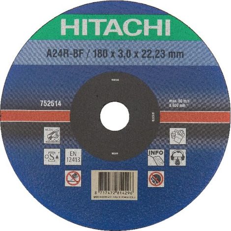 Disque à tronçonner pour métal Ø180x3 plat HIKOKI 752514 (1/2)