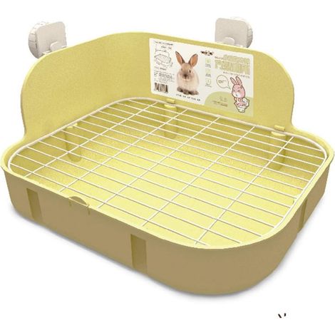 1 Bac à litière, plastique durable, design angle, vert, pour lapins, cochons d'Inde (1/3)