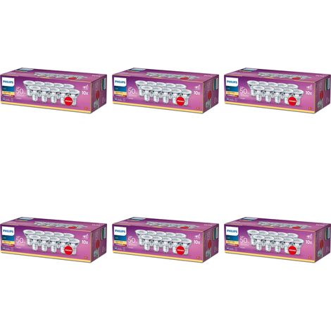 Philips Conjunto Pack Foco LED GU10 50W No regulable Luz blanca cálida Foco empotrable Redondo (Blanco) - GU10 (1/3)