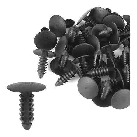 X AUTOHAUX Rivets Plastique Noirs Diamètre 5mm Voiture Fixation (1/5)