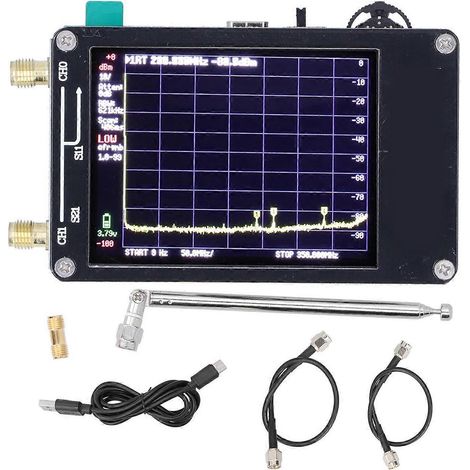 Tragbarer 2,8-Zoll-Spektrumanalysator, handliches Mini-Frequenzanalysator mit Touchscreen, 0,1–960 MHz