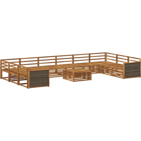 Set divani 11 pcs Legno di Acacia Massello vidaXL (1/5)