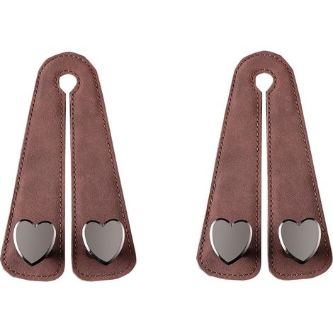 Lot de 2 crochets de voiture, crochets multifonctionnels antidérapants en cuir et métal de luxe - Pour suspendre sacs, parapluies, portefeuilles, lunettes Organisateur universel pour l'intérieur de l (1/5)