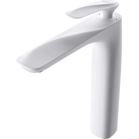 doporro Design Wasserhahn Bad Weiß  Waschtischarmatur für Waschbecken  Waschbeckenarmatur Bad 28 cm hoch