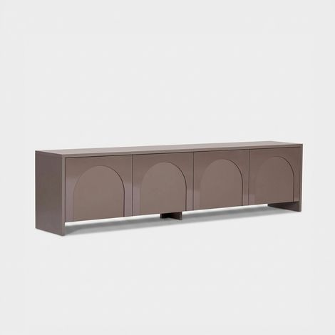 Modernes TV-Möbel Aurelia mit Türen, 180 cm Breite - Taubengrau (1/5)