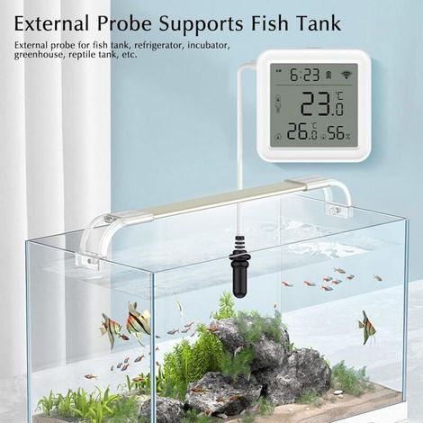 Thermometre Interieur, Smart Thermometre Frigo, App Monitor, Exportation Gratuite de Données ℉ / ℃, Hygrometre Wifi Pour Chambre de Bébé, Serre, Aquarium, Congelateur, Blanc 1 Pièce (1/3)