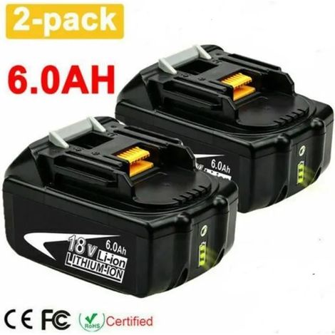 Lot de 2 Batteries pour Makita BL1860 BL1850B BL1850 BL1845 LXT 18V 6.0Ah Li-Ion BL1840 BL1830 (1/4)