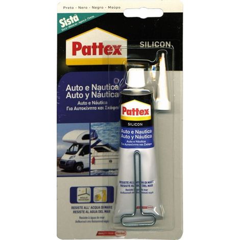 Silicone per Auto e Nautica Silicon colore Nero 60 ml Silicon Pattex