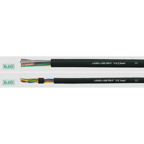 [NEUWERTIG] B-Ware Helukabel Gummischlauchleitung Kabel H05RR-F Leitung 4 G 0.75 mm² Schwarz 100 m (1/2)