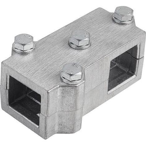 KIPP Rohrverbinder T-Stück Aluminium für Vierkantrohre A=30,3 Stahl (1/4)