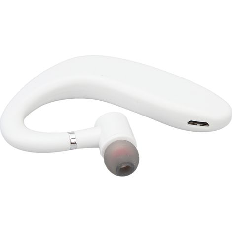 Casque Bluetooth sans fil mono-auriculaire avec latence ultra-faible, kit mains libres et câble de chargement USB inclus, idéal pour la conduite, la course et le bureau (blanc). (1/5)