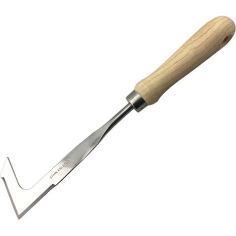 Manual Weeder, Stainless Steel Weeding Tool with Natural Wood Handle, Garden Tool for Digging and Weeding (1/4)