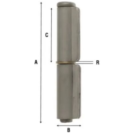 CERNIERA SALDARE 1228 ACCIAIO LUCIDO  A=80 B=15 C=37 R=2 d.12 sp.2