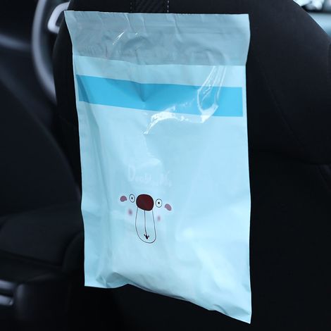 15 tragbare Müllbeutel fürs Auto, wasserdichte Einweg-Müllbeutel, selbstklebend, wasserdichte Reinigungsbeutel für Auto und Küche, Blue Bear