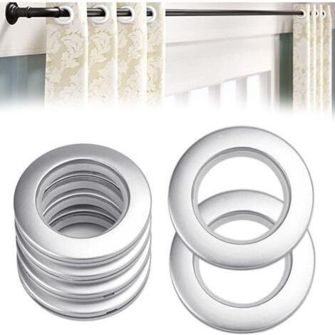 50 morceaux Anneaux de rideau en Acier inoxydable anneaux d'oeillet de rideau 40mm Anneaux en Acier inoxydable Anneaux pour Tringle à Rideaux Argent œillets Acier inoxydable pour Rideau de Fenêt (1/5)