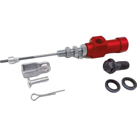 Cilindro maestro de freno y embrague hidráulico, aluminio duradero, rendimiento de conmutación mejorado, rojo. (1/2)