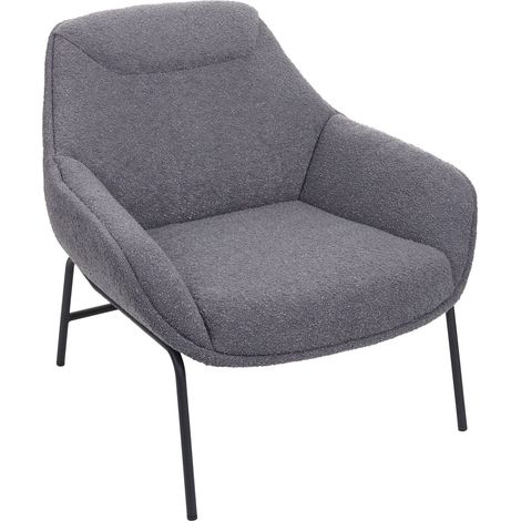 Sillón relax con asiento extra grande de tejido loopback gris oscuro y metal 040006855