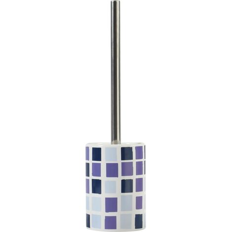 Brosse WC avec Support Céramique Bleu