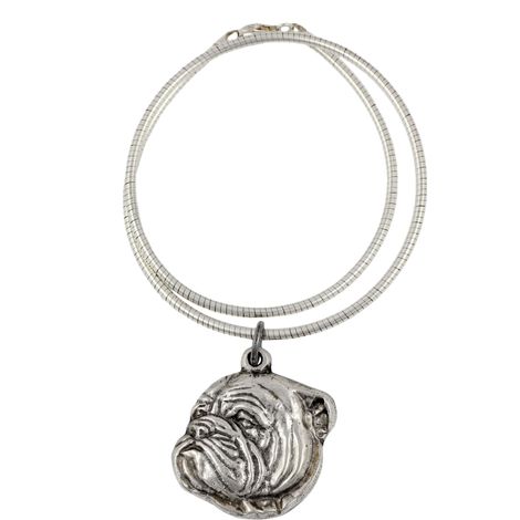 Bulldog inglés, Bulldog III - collar para perro, joyería única para amantes de los perros, colgante de serpiente único de Art-Dog (1/5)